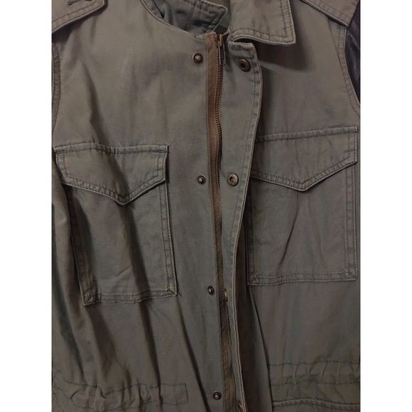 Ecote Army Green Faux Leather Jacket - Picture 3 of 5